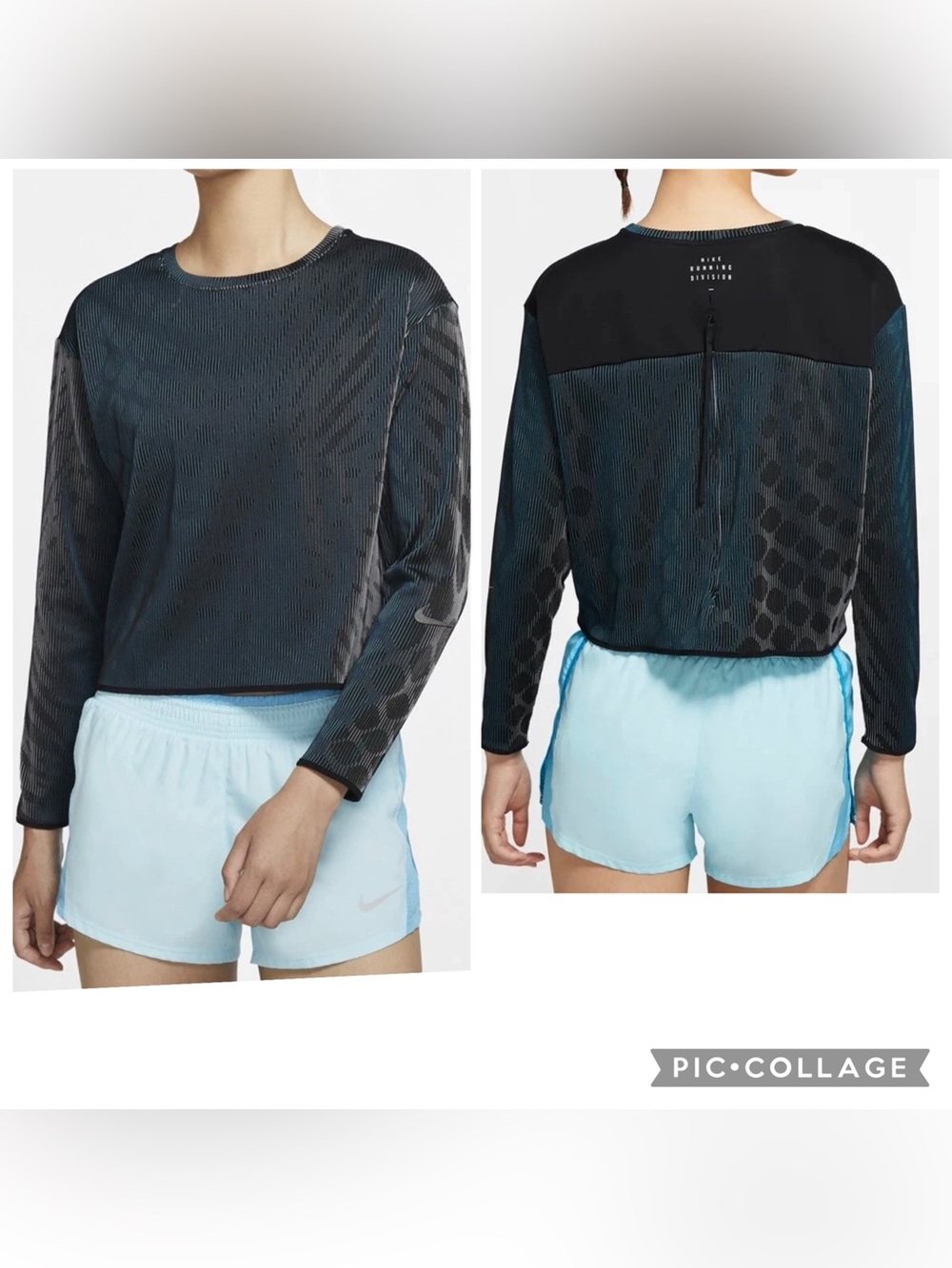 Nike Run Division Womens Reflective Long Sleeve Top Size S Black MSRP $90